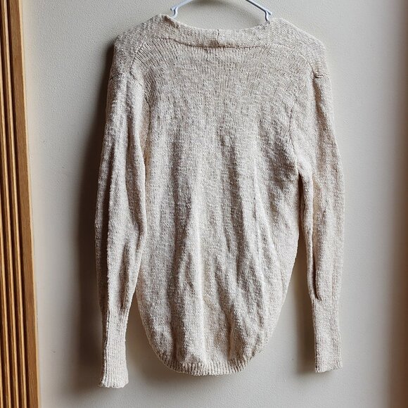 Pink Republic Cream Deep V-Neck Crossover Sweater Size Medium - Picture 16 of 16